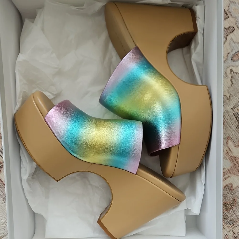 Vera Multicolor Pastel Platform Sandals 9.5